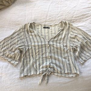 Bershka Short Sleeve Button Up Blouse